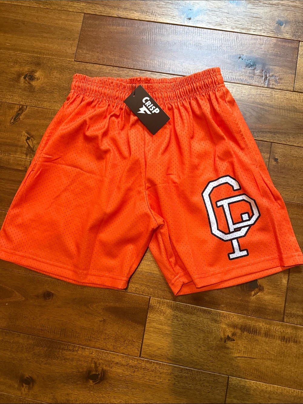 Orange Men's Athletic Mesh Shorts with Logo